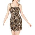 CRYSTAL DOLL Juniors Animal Print Wrap-Style Party Dress  Color Black/Brown Size 7