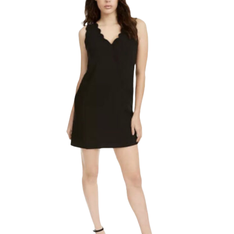 FoxieDox Women's Lina Scalloped A Line Dress  Color Black Size M