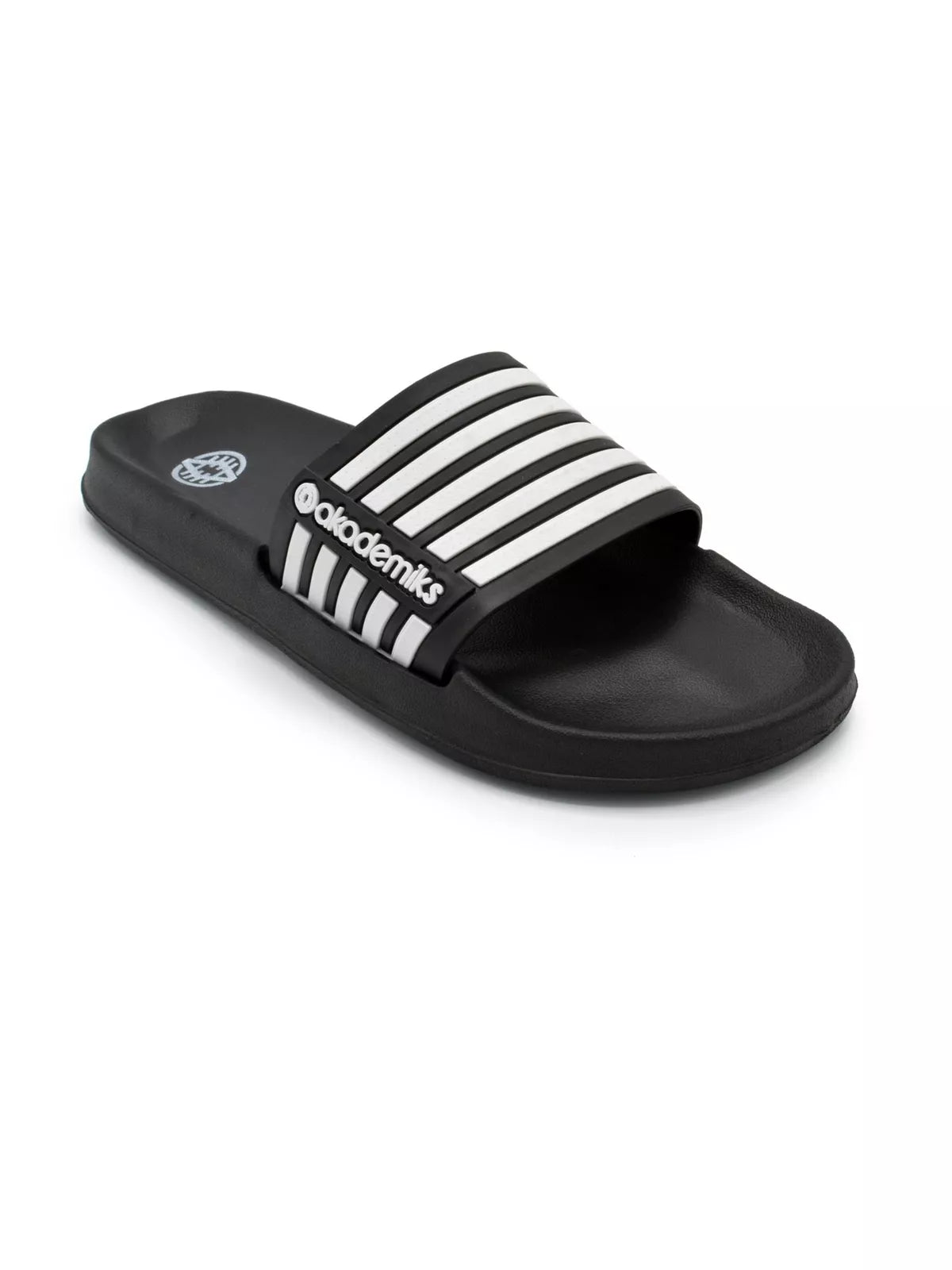 Akademiks Men's Stripe Slides  Color Black Size 10M