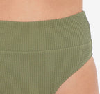 Salt Cove Juniors Sandy Rib High-Waist Bikini Bottoms  Color Olive Green Size XS