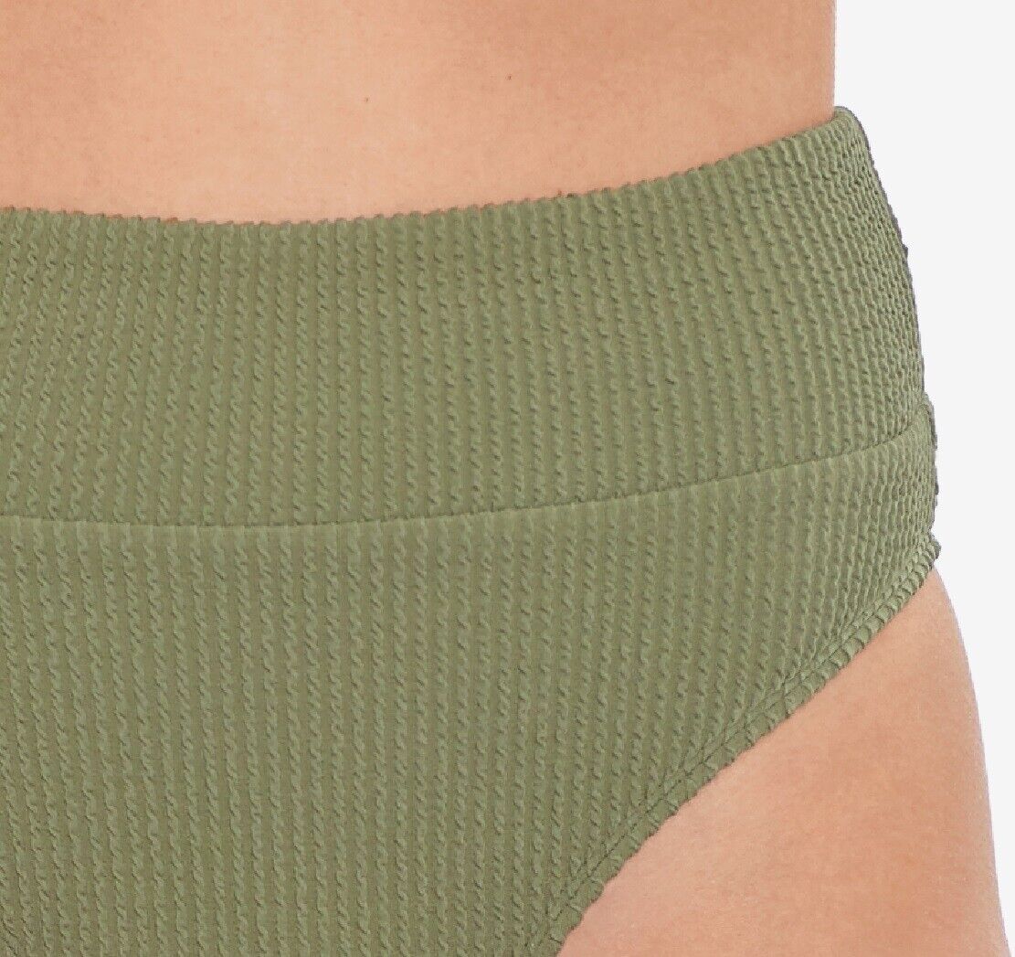 Salt Cove Juniors Sandy Rib High-Waist Bikini Bottoms  Color Olive Green Size XS