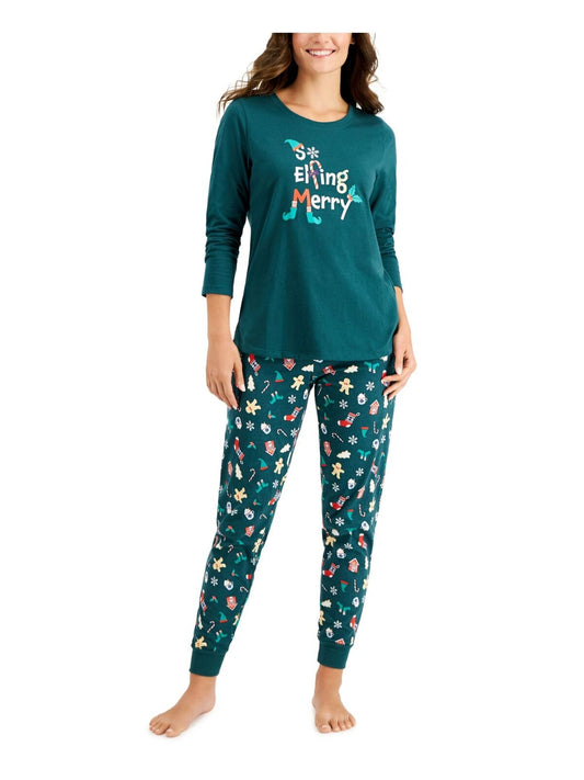 Family Pajamas Women's Elfing Merry Matching PJ Set  Color Green Size S