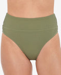Salt Cove Juniors Sandy Rib High-Waist Bikini Bottoms  Color Olive Green Size XS