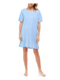 Roudelain Women's Short Sleeve Sleep Shirt  Color Blue Mako Size M