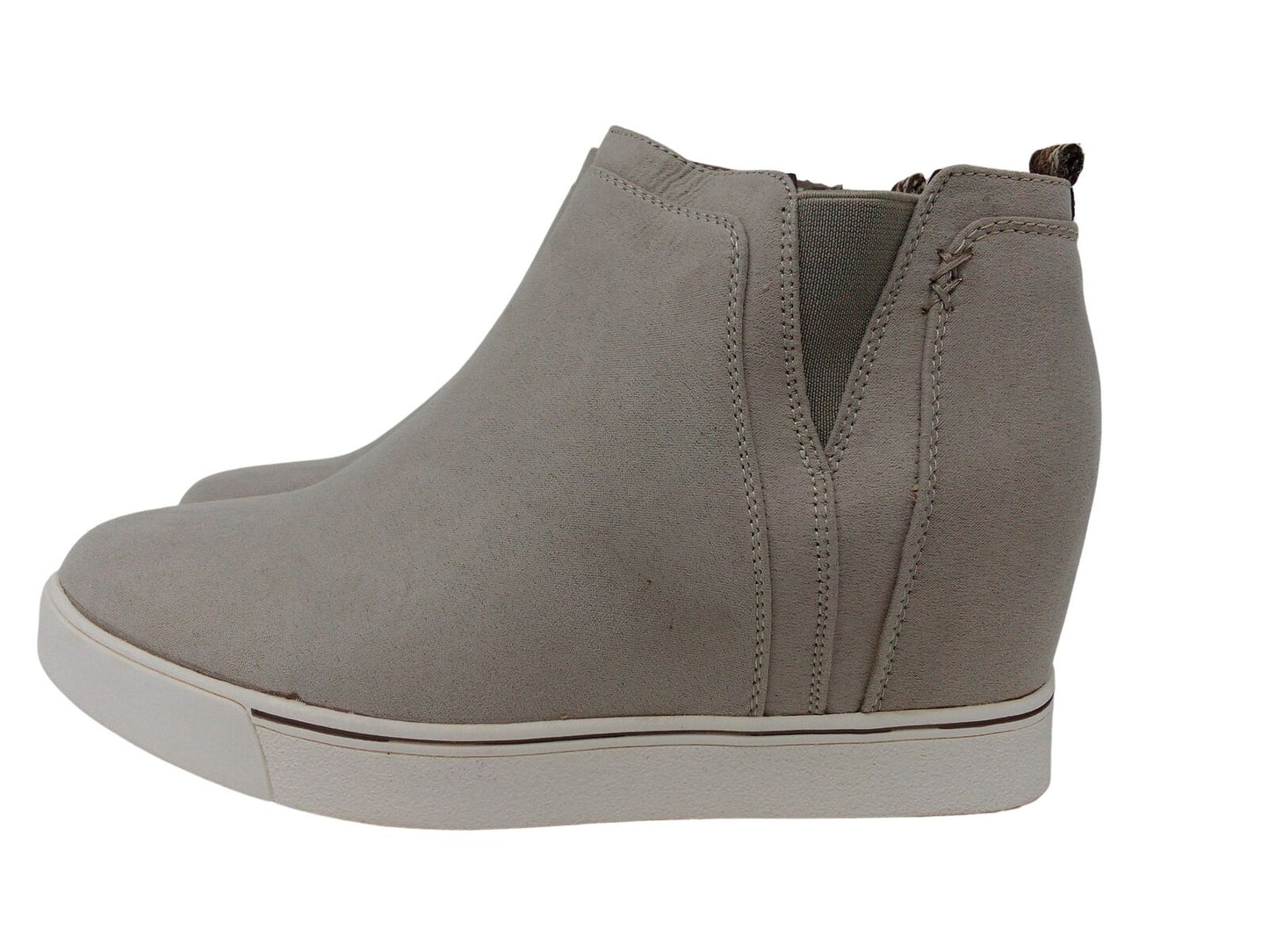 Sugar Women's Wedge High Top Sneakers  Color Stone Fab Suede Size 6.5M