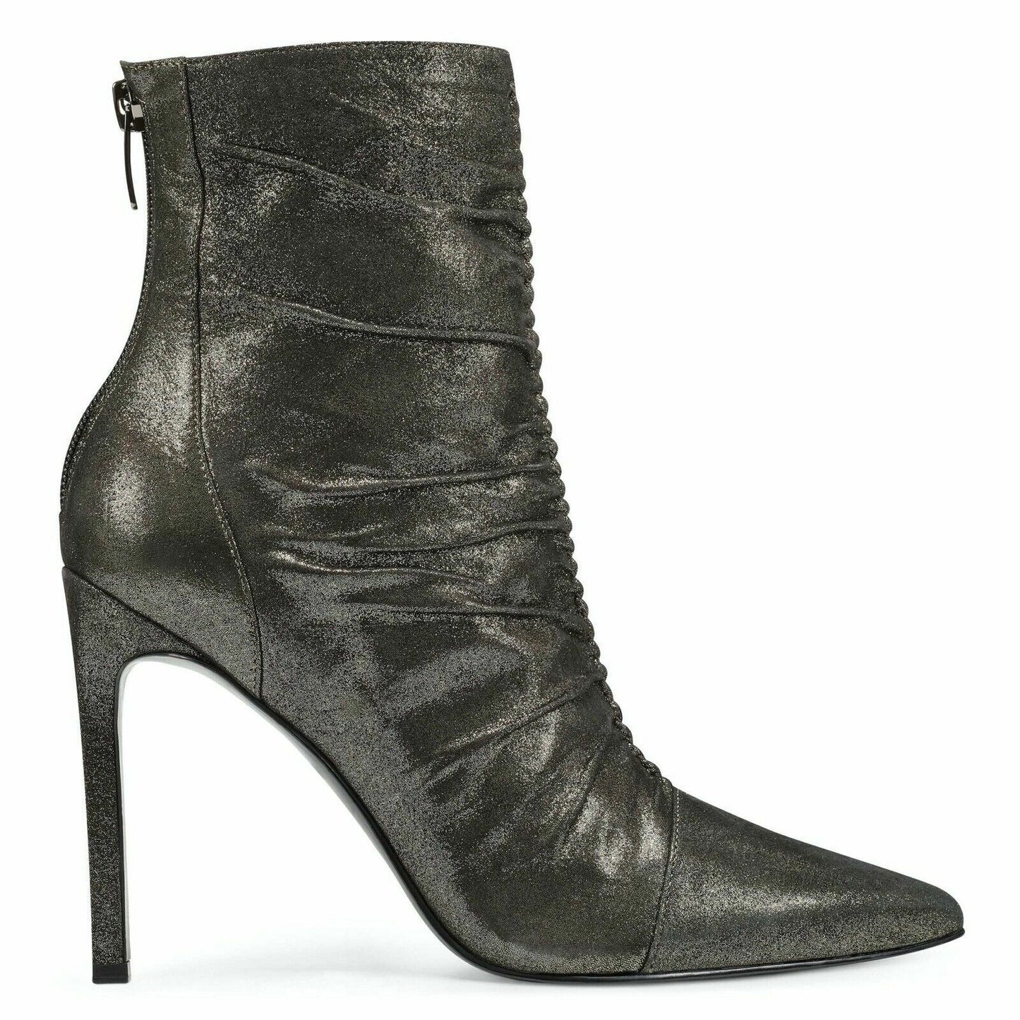 Nine West Women's TIAA Suede Ankle Boots   Color Black/Gold Size 5.5M