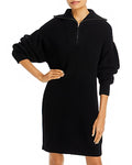 Aqua Women's Quarter Zip Sweater Dress  Color Black Size S