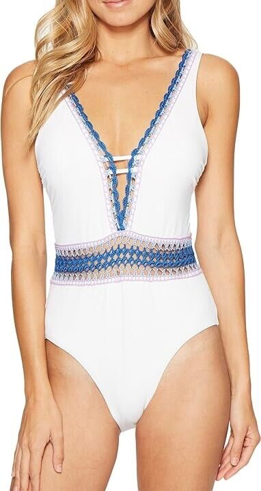 Becca Color Scenic Route One-Piece Swimsuit  Color White Size S