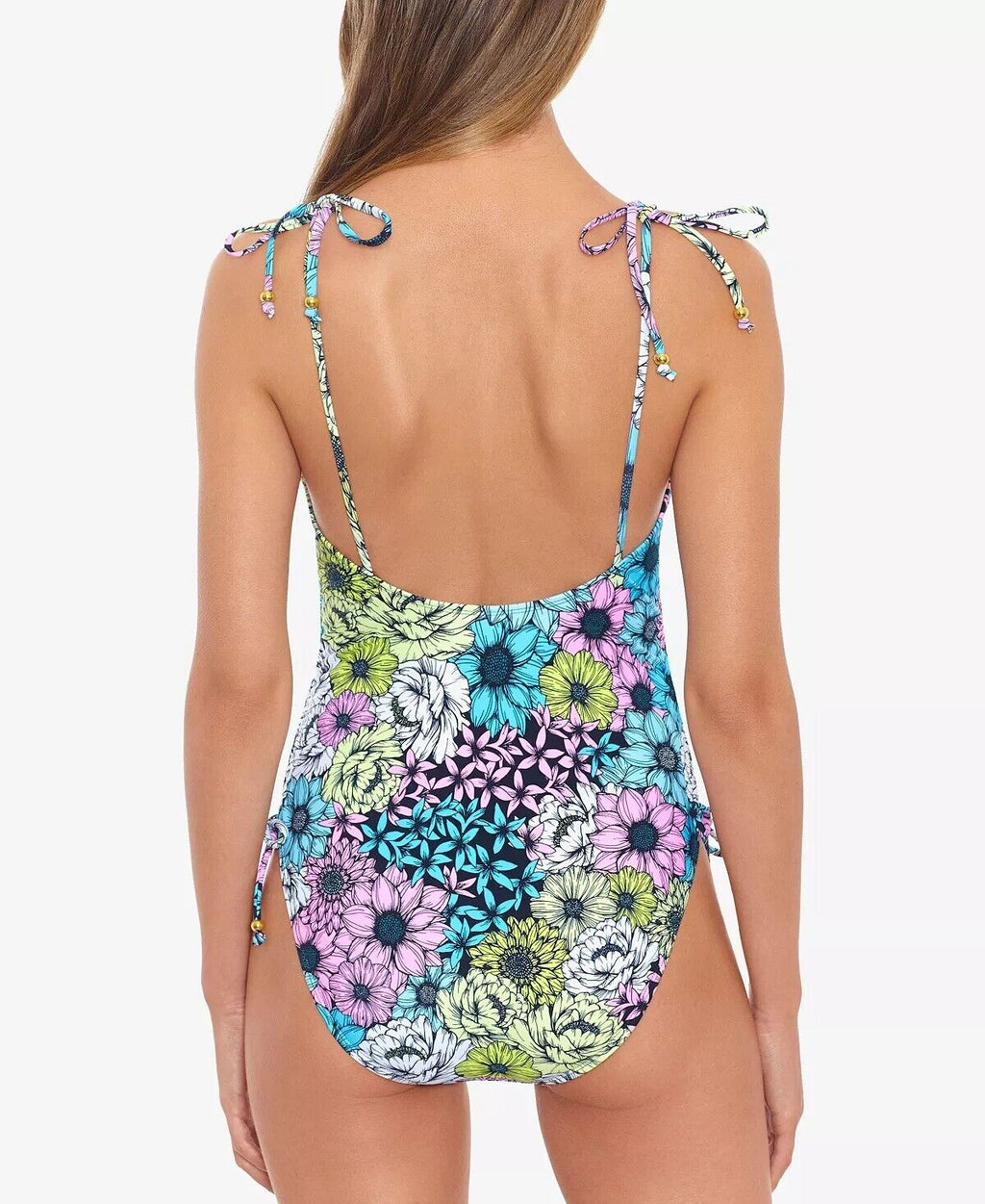 Salt Cove Juniors Blossomed Side-Shirred One-Piece Swimsuit  Multicolor Size S