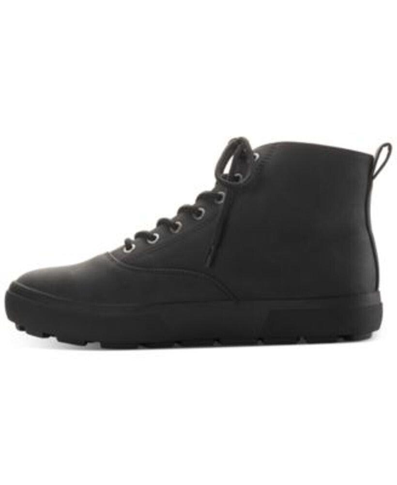 Sun+Stone Men's Gunner Faux-Leather Lace-Up Boots  Color Black Size 11