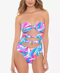 Salt Cove Juniors ropical Breeze Knotted One-Piece Swimsuit  Multicolor Size XS