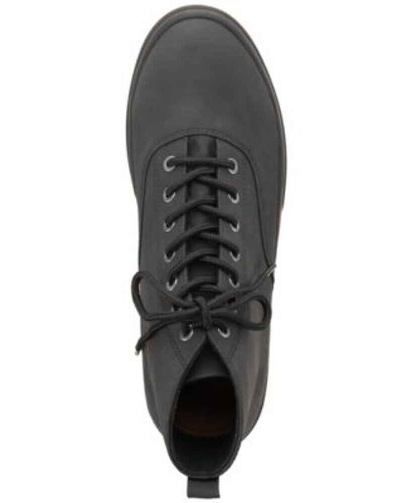 Sun+Stone Men's Gunner Faux-Leather Lace-Up Boots  Color Black Size 11