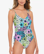 Salt Cove Juniors Blossomed Side-Shirred One-Piece Swimsuit  Multicolor Size M