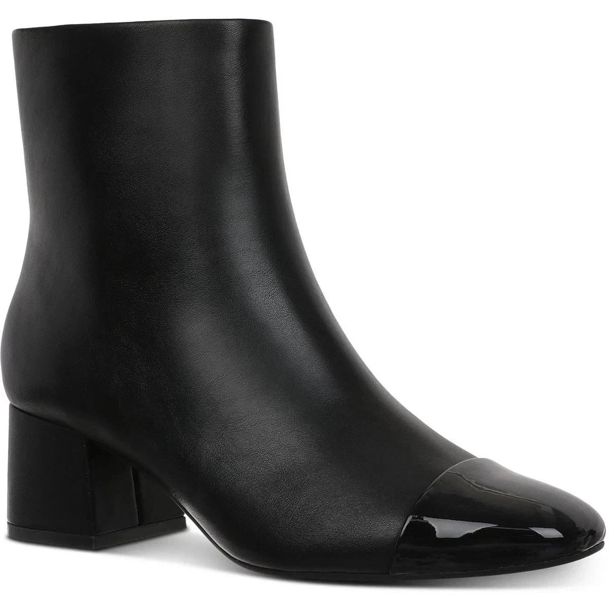 On 34th Women's Janette Cap-Toe Booties  Black Smooth Size 5