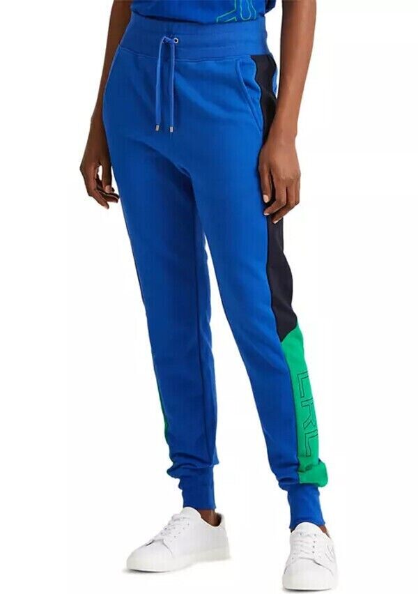 Lauren Ralph Lauren Women's Plus-Size Logo French Terry Joggers  Color Royal Cobalt/Lauren Navy Size 1X