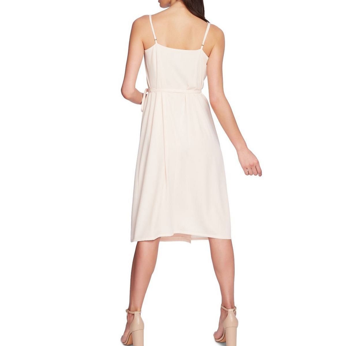 1.STATE Spaghetti Strap Flounce Wrap Dress  Color Pink Blush Size 8