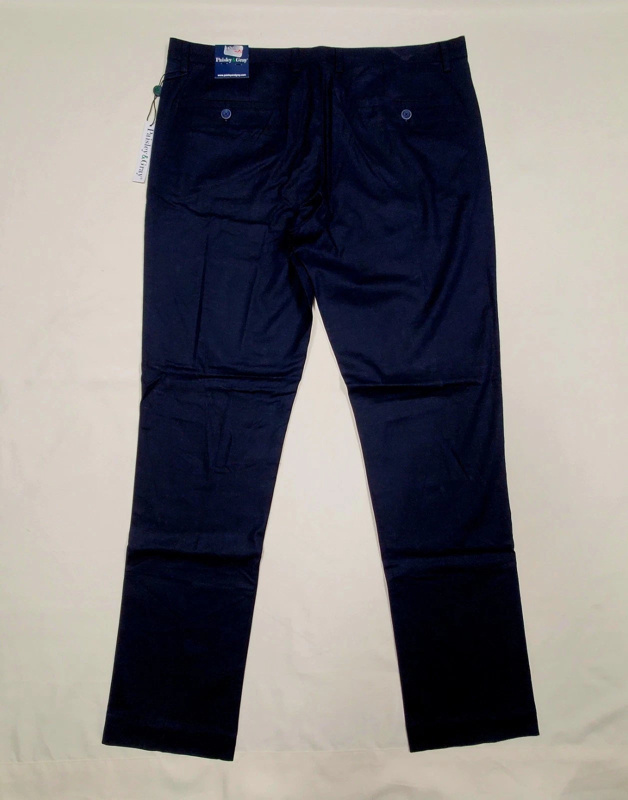 Paisley & Gray Men's Slim-Fit Carlton Chino Pants  Navy Linen Size L
