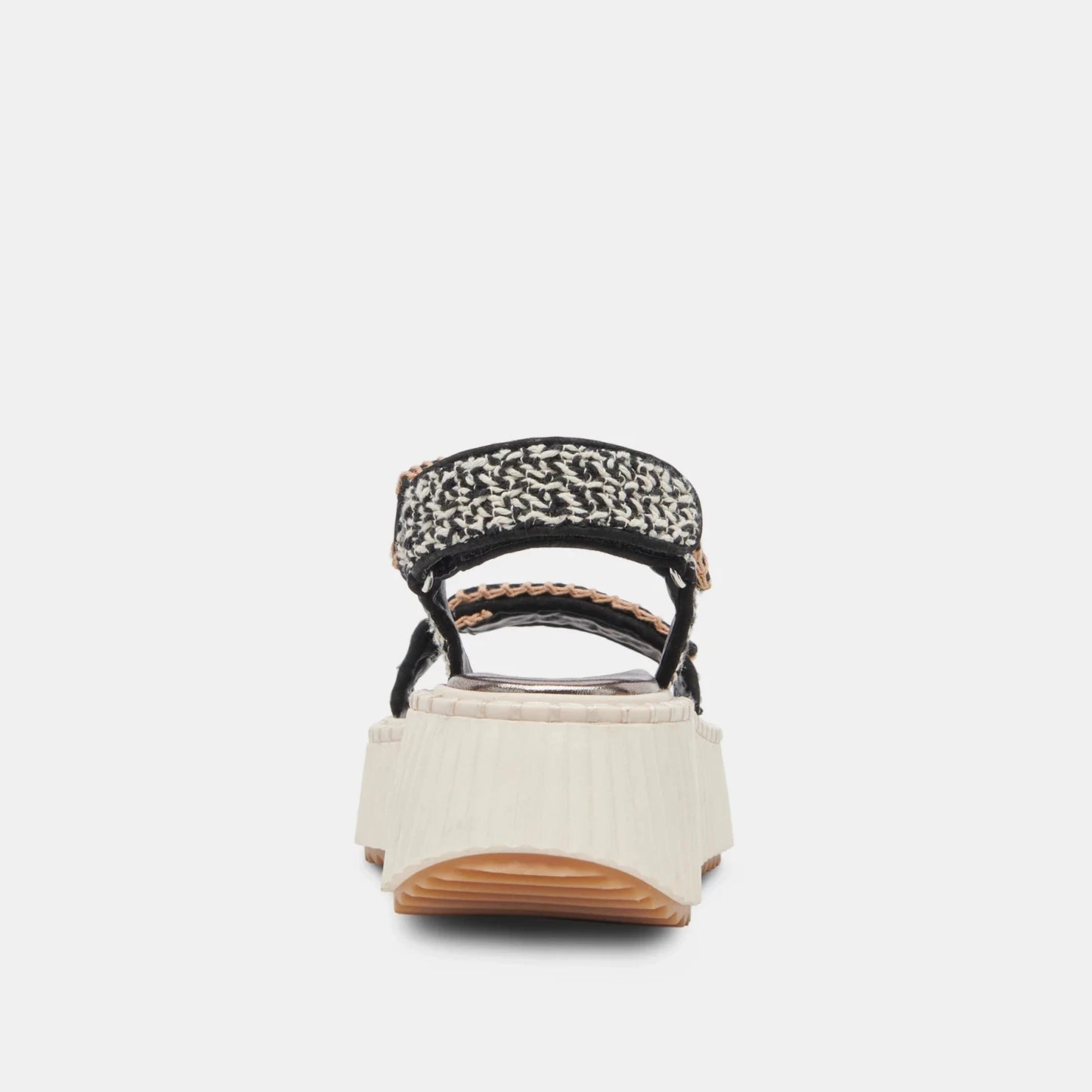 Dolce Vita Women's Debra Flatform Slingback Sandal  Black/White Multi Size 7.5