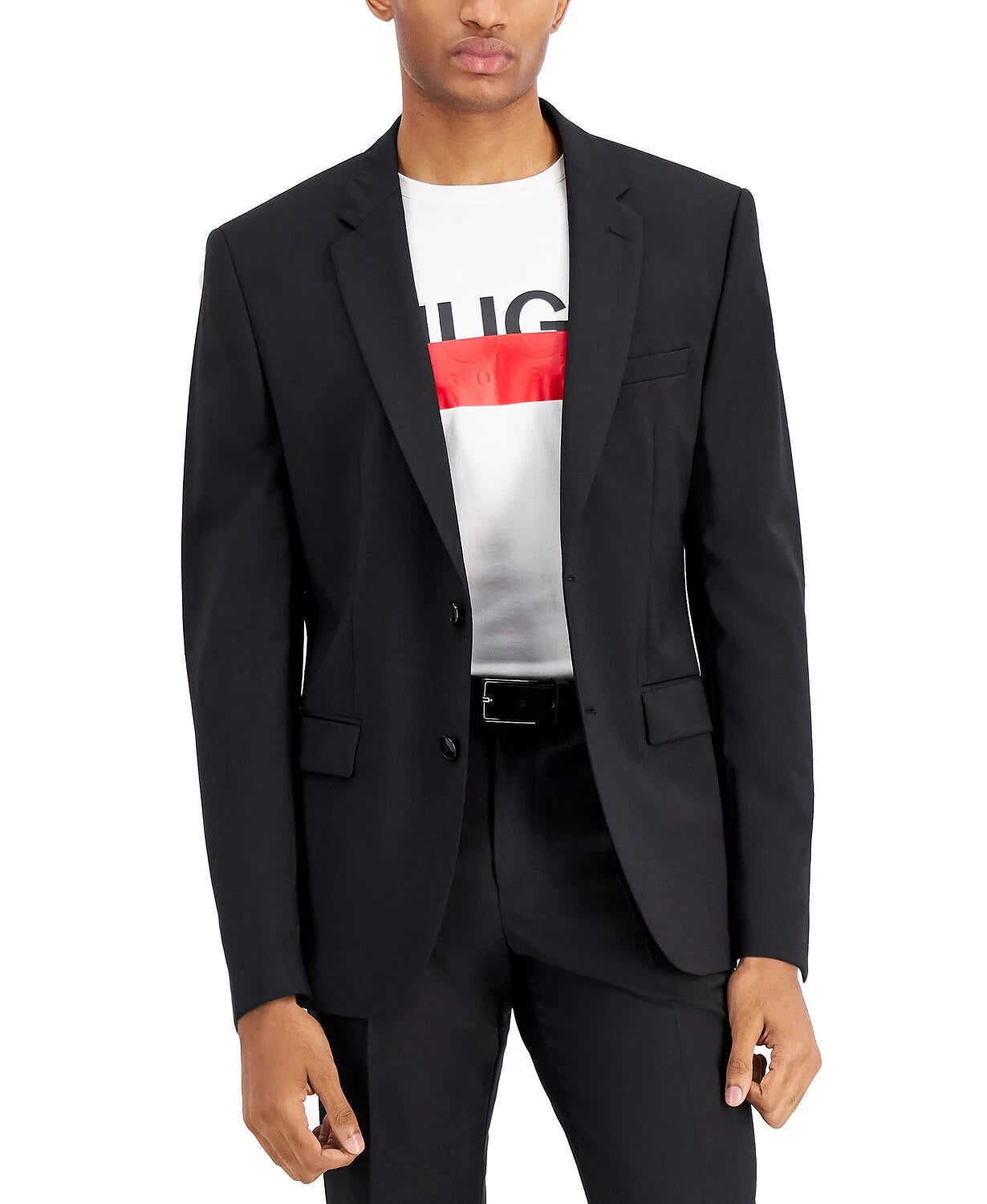 Hugo Boss Men's Modern-Fit Wool Suit Separates Jacket  Black Size 36R (Reticket Tag)