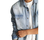 Frye Men's Western Vintage-Inspired Denim Shirt  Canyon Wash Size S