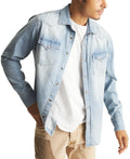 Frye Men's Western Vintage-Inspired Denim Shirt  Canyon Wash Size S