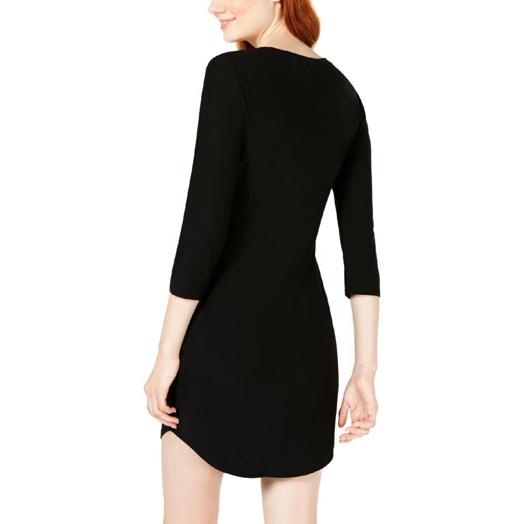 Ultra Flirt Women's Floral Scoop Neck Casual Dress  Color Black Size M