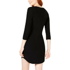 Ultra Flirt Women's Floral Scoop Neck Casual Dress  Color Black Size M