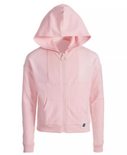 ID Ideology Girls Mesh Accent Zip Hooded Jacket  Color Rose Shadow Size L (14)