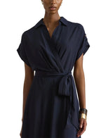 LAUREN RALPH LAUREN Women's Fratillio Short Sleeve Day Dress  Navy Size 6