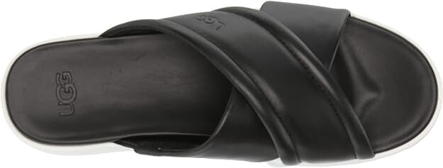 UGG Women's Zayne Crossband Sandals Black Leather Size 6