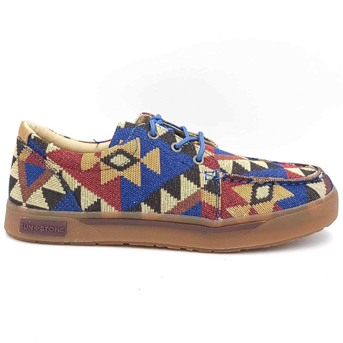 Sun+Stone Men's Nash Lace-Up Sneakers  Blue Geo Size 9