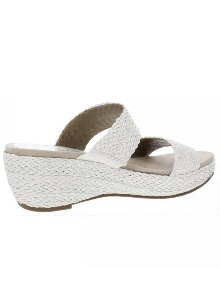 Anne Klein Women's Akzala Open Toe Casual Slide Sandals  Color Ivory Size 6.5M