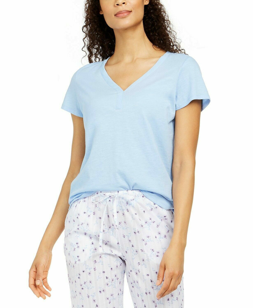 Charter Club Women's Cotton Knit Sleep T-Shirt  Color Placid Blue Size XS