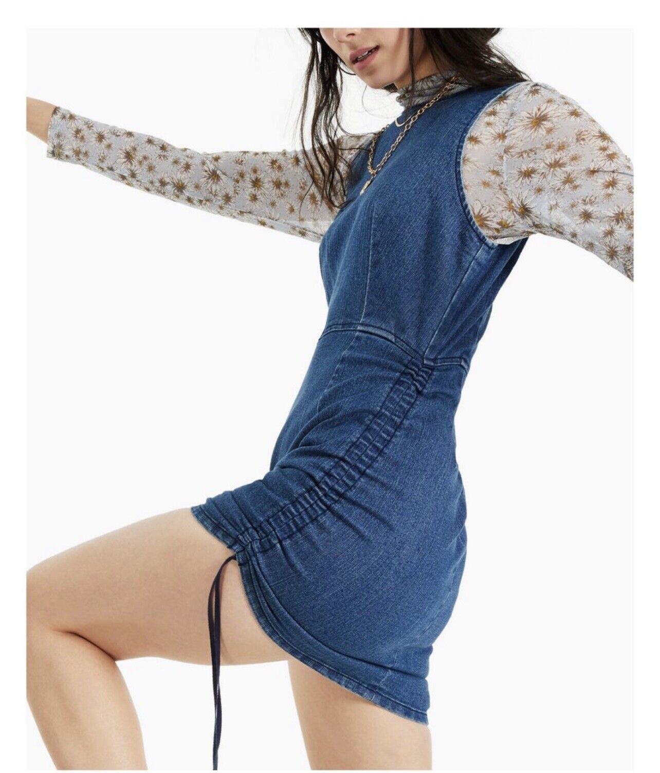 Tinseltown Juniors Denim Side-Tie Dress  Sydney Was Size S