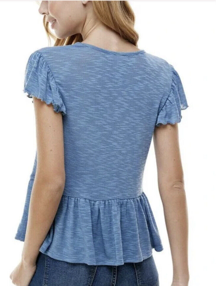 Kingston Grey Juniors Peplum Hem Top  Color Light Rust Size S