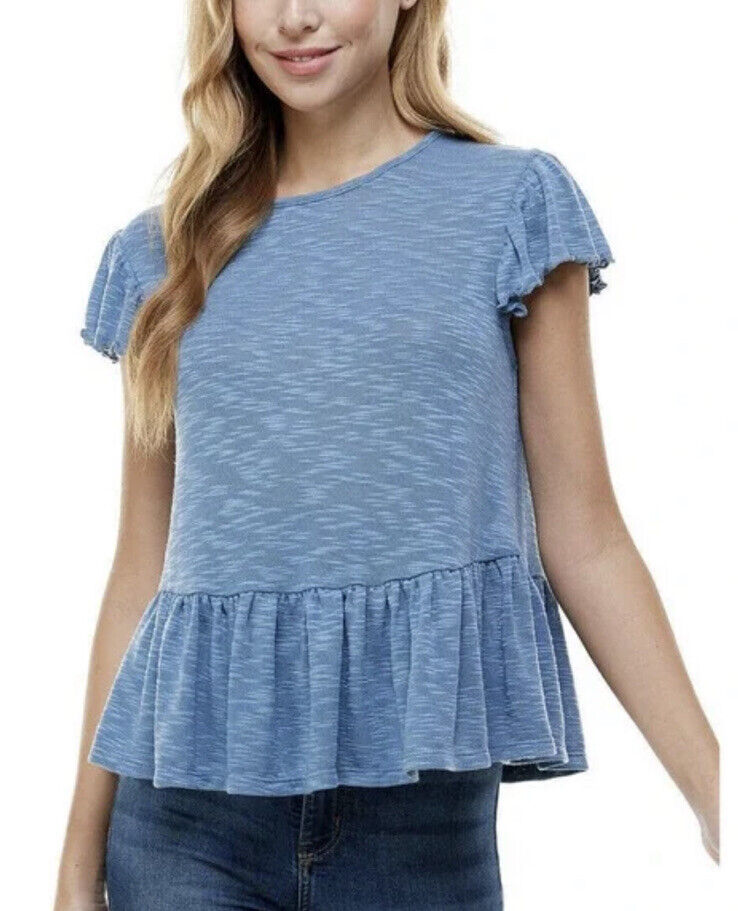 Kingston Grey Juniors Peplum Hem Top  Color Light Rust Size S