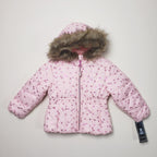 Rothschild Foil Print Puffer Pocket Jacket  Color Pink Hearts Size 3T