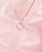 ID Ideology Girls Mesh Accent Zip Hooded Jacket  Color Rose Shadow Size L (14)