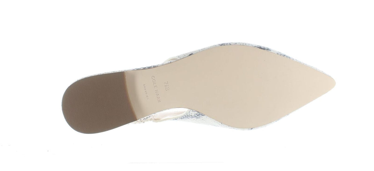 Cole Haan Women's Merrit Skimmer Non-Heeled Slingbacks  Ivory Roccia Size 9B
