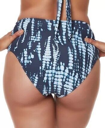 Bar III Tie-Dyed High-Rise Bikini Bottoms  Color Ink Well Size M
