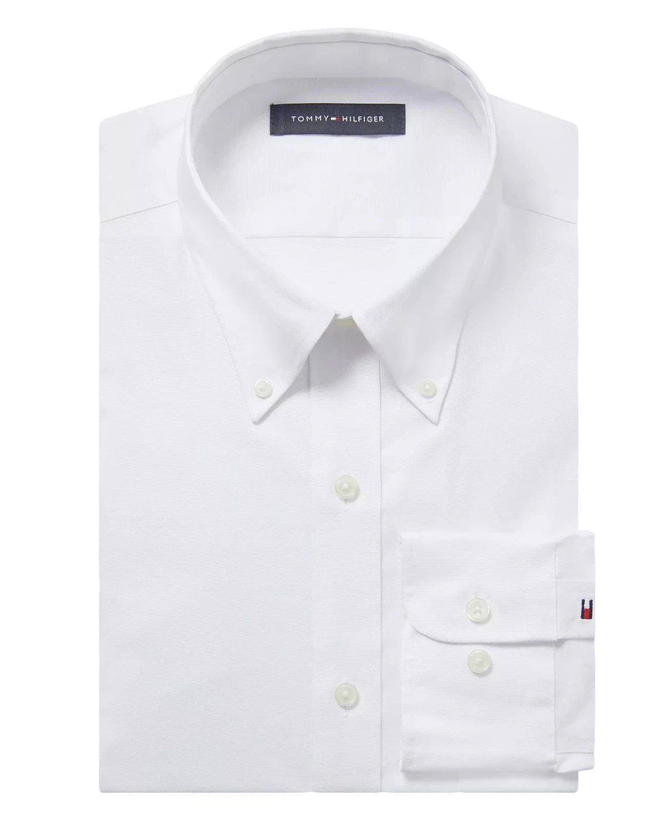Tommy Hilfiger Men's THFlex Regular-Fit Oxford Dress Shirt  White 18.5 36/37 (Reticket Tag)