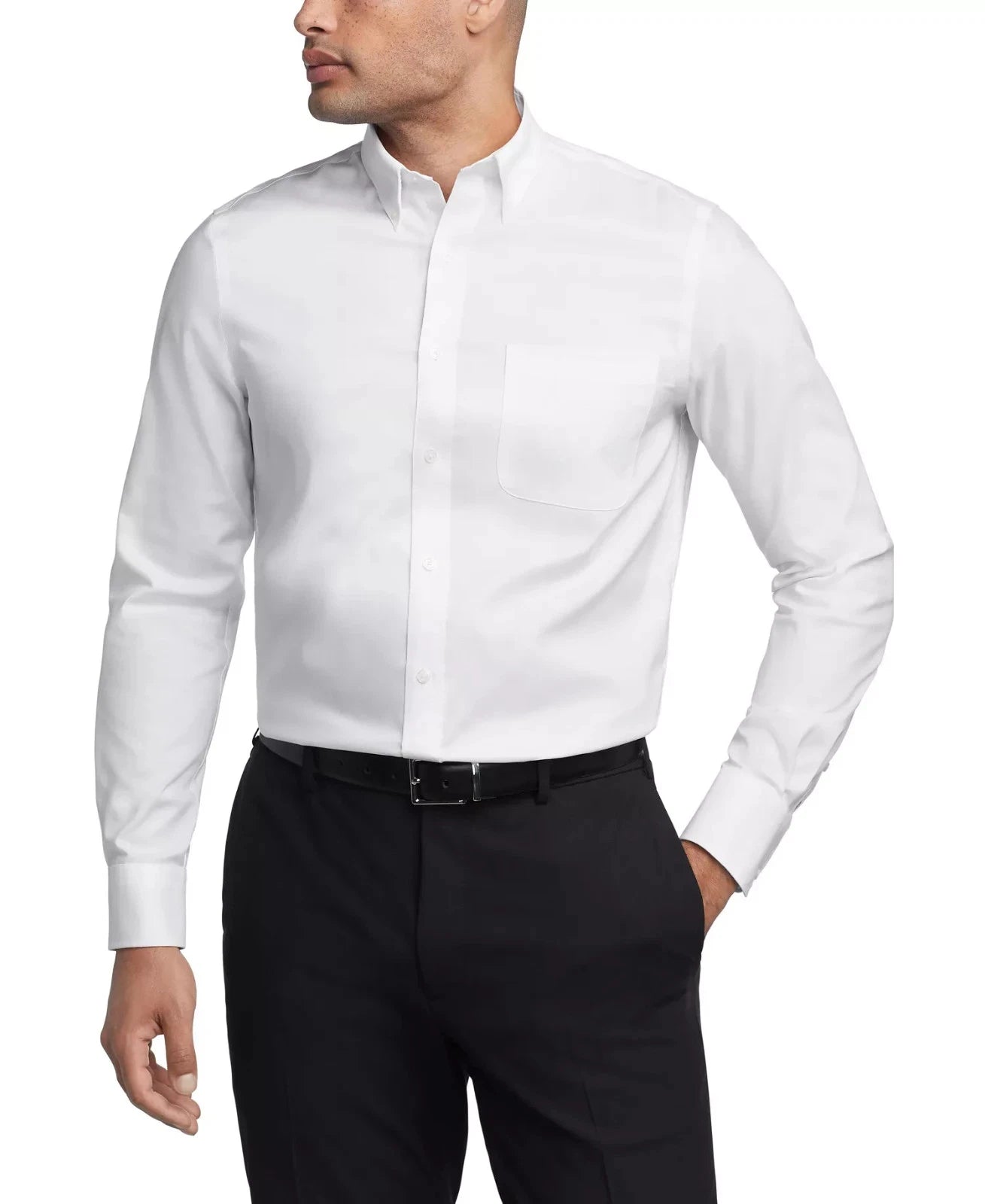 Tommy Hilfiger Men's THFlex Regular-Fit Oxford Dress Shirt  White 18.5 36/37 (Reticket Tag)