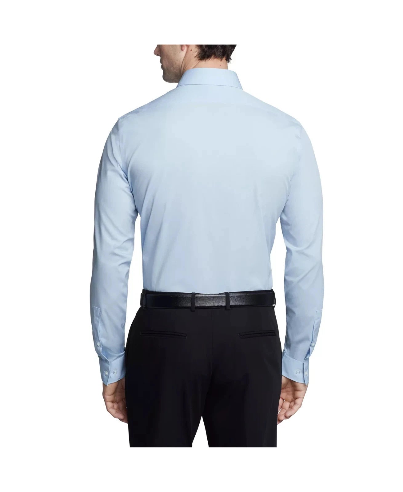 Calvin Klein Men's Refined Cotton Stretch Slim Fit Dress Shirt   Blue 17 32/33