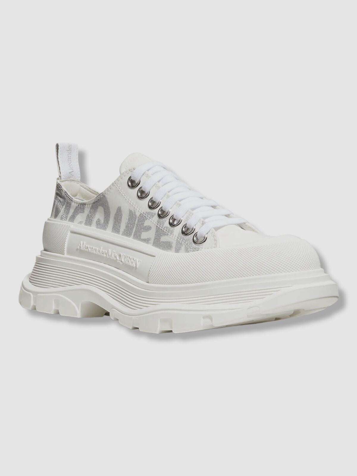 Alexander McQueen Tread Slick Lace-Up Sneakers  Color Optic White Size EU 40C/US 9