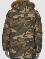 Club Room Men's Parka Vegan Fur-Hood Jacket  Color Camouflage Size M