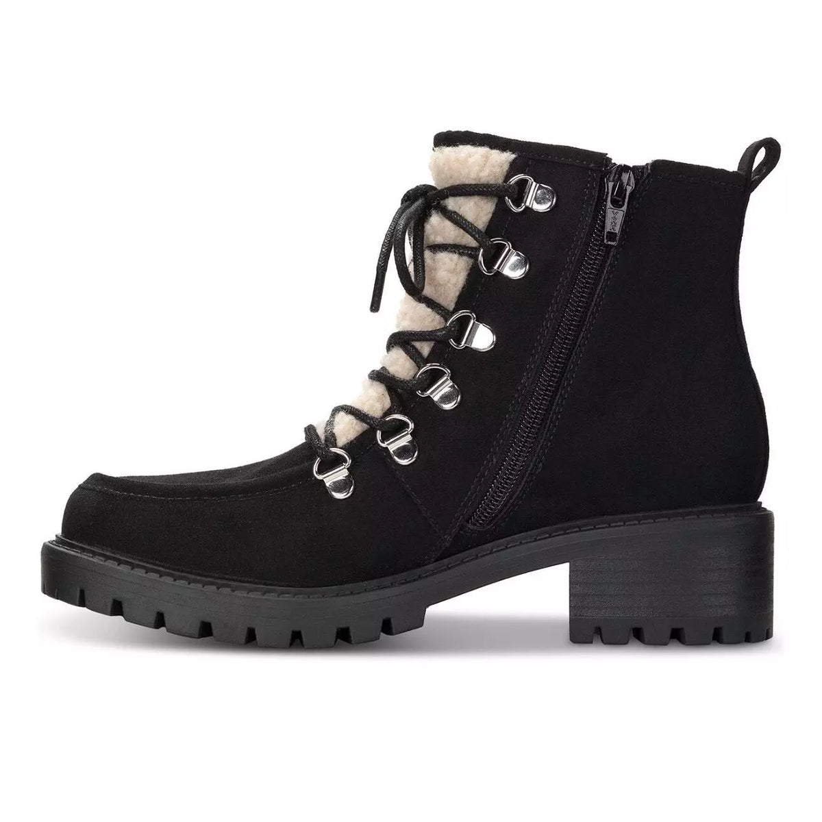 Sun + Stone Women's Quiinn Lace-Up Lug Booties  Color Peanut Micro Size 7.5M
