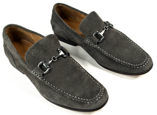 Kenneth Cole Reaction Men's Crespo 2.0 Suede Bit Loafers  Dark Grey Size 10
