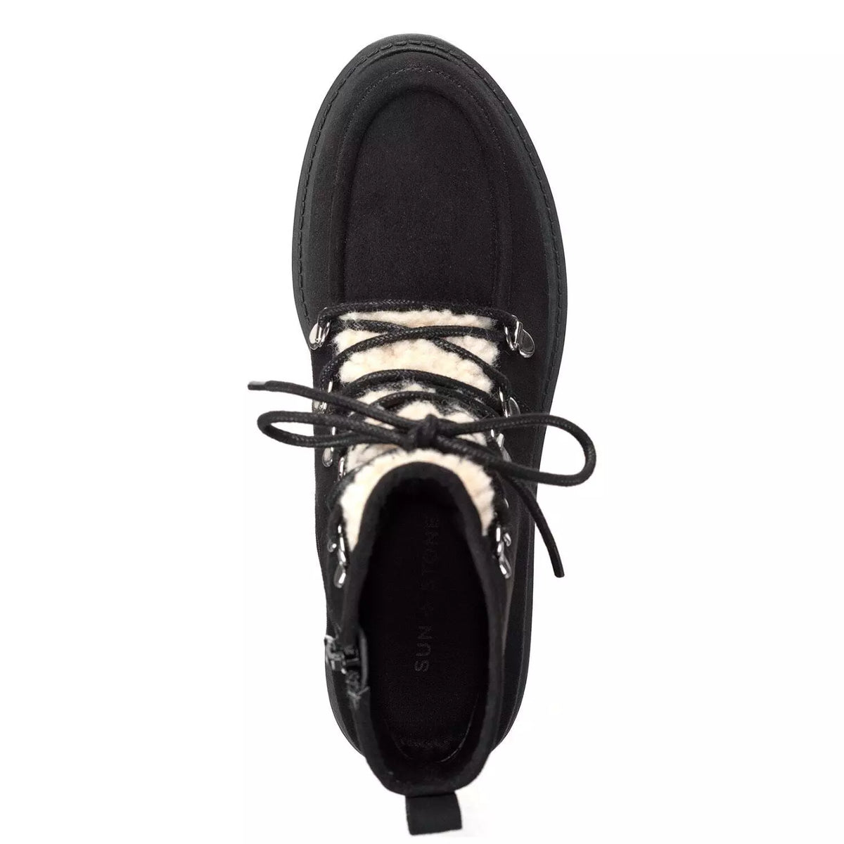 Sun + Stone Women's Quiinn Lace-Up Lug Booties  Color Peanut Micro Size 7.5M
