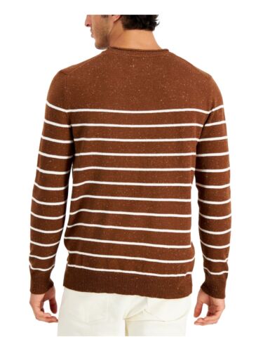 Club Room Men's Gregor Striped Crew Neck Sweater  Color Brown Size L