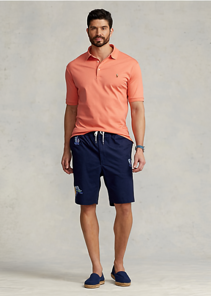 Polo Ralph Lauren Men's Big Tall Soft Cotton Polo  Color Deep Mango Size 3LT